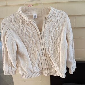 babyGap Ivory Cable Knit Zip-up Sweater (18-24 months)